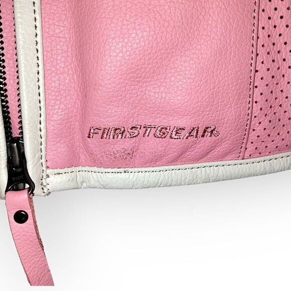 First Gear Womens Jacket Sz Small Petal Pink Faux Leather Pockets Biker Moto - Picture 11 of 16